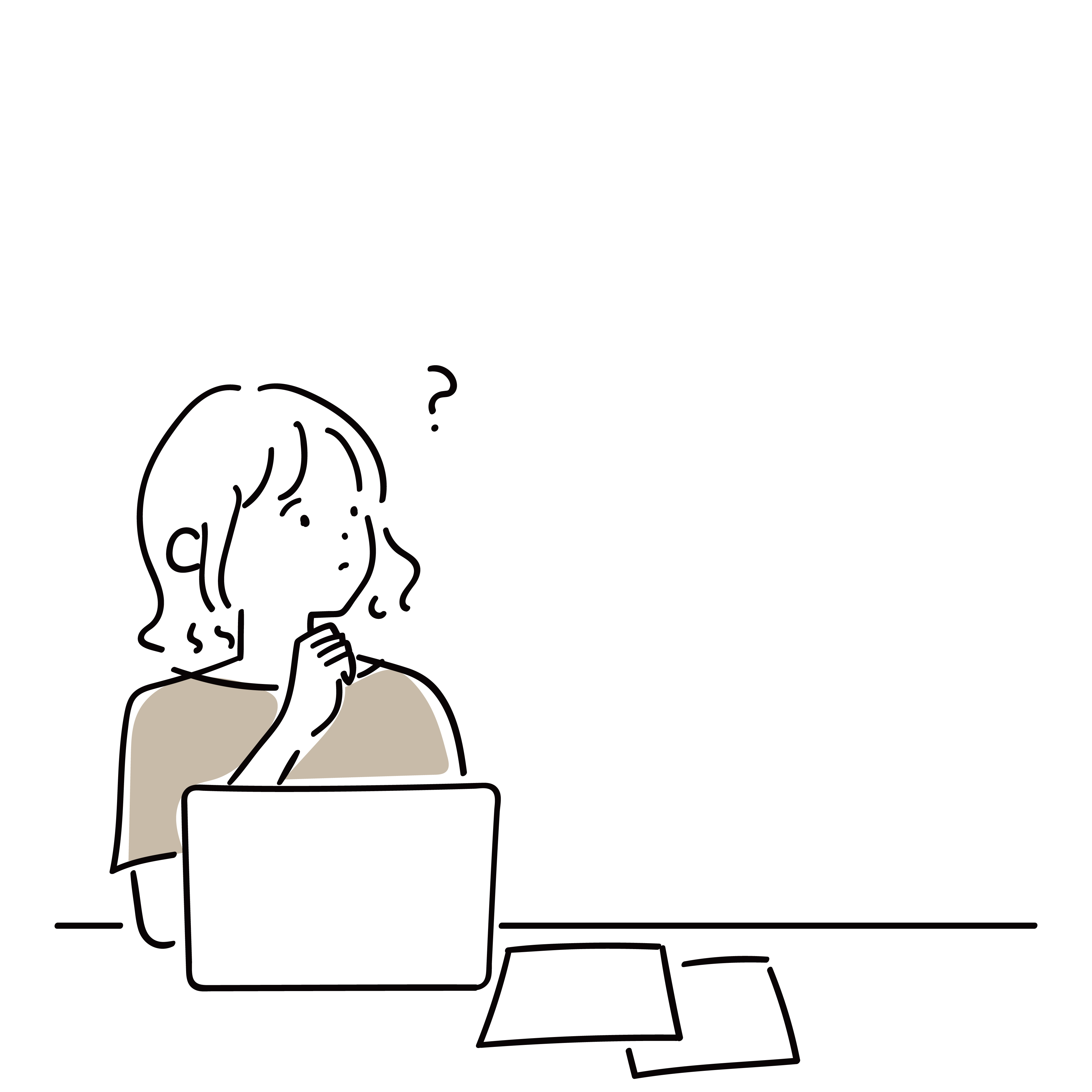 悩んでる人のイラスト